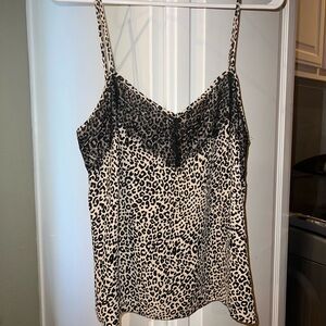 Candie's Animal Print Cami with Black Lace